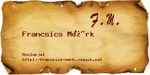 Francsics Márk névjegykártya